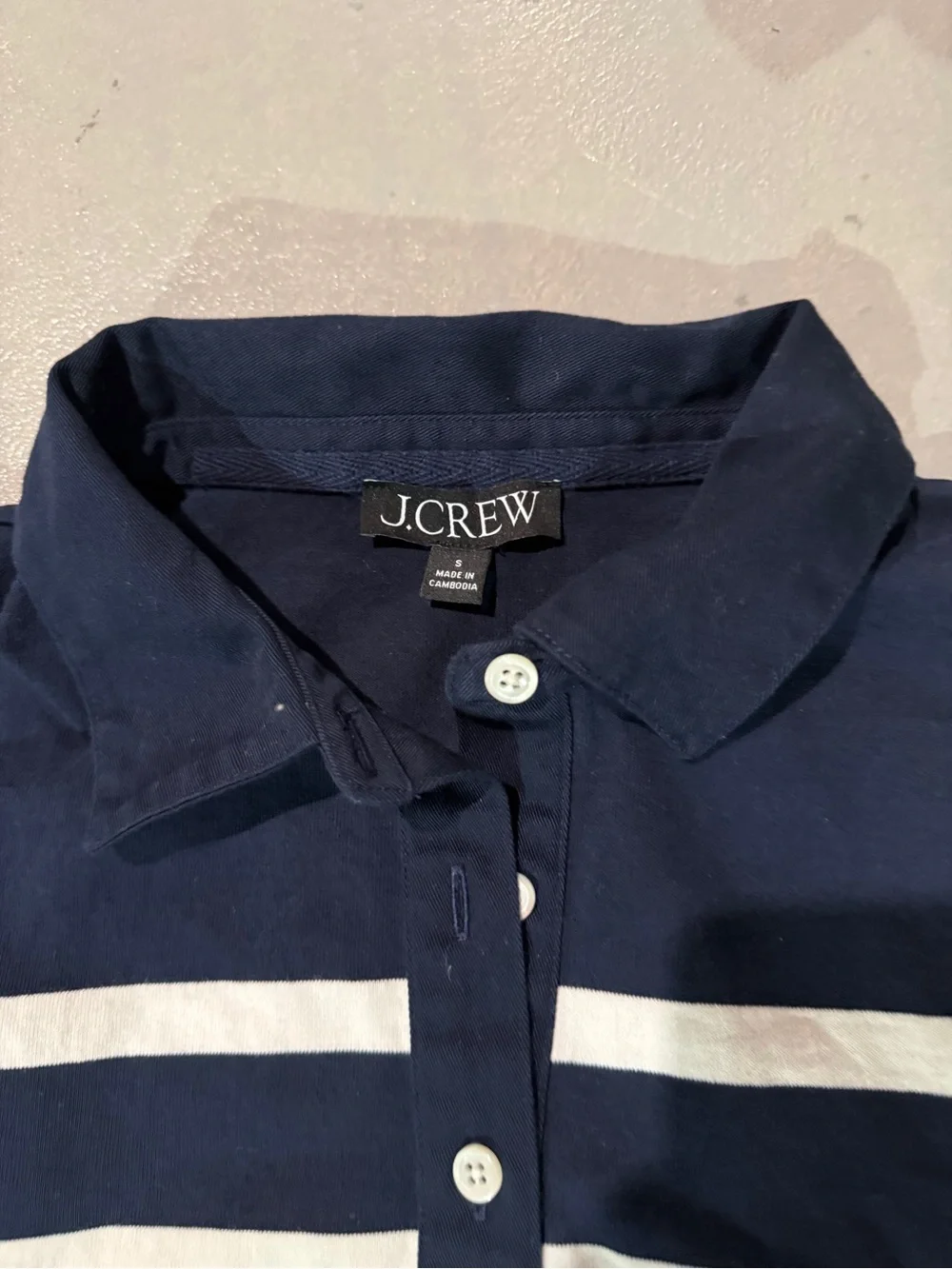 J.Crew Navy & White Striped rugby Shirt
